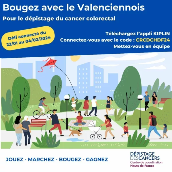 Défi connecté Bougez avec le Valenciennois pour le dépistage du cancer colorectal : Kit de communication