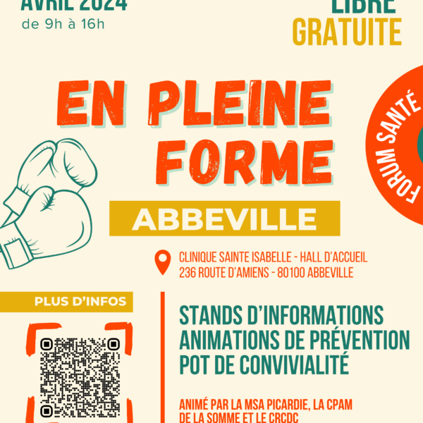 Forum santé « En pleine forme » le 9 avril 2024 à Abbeville